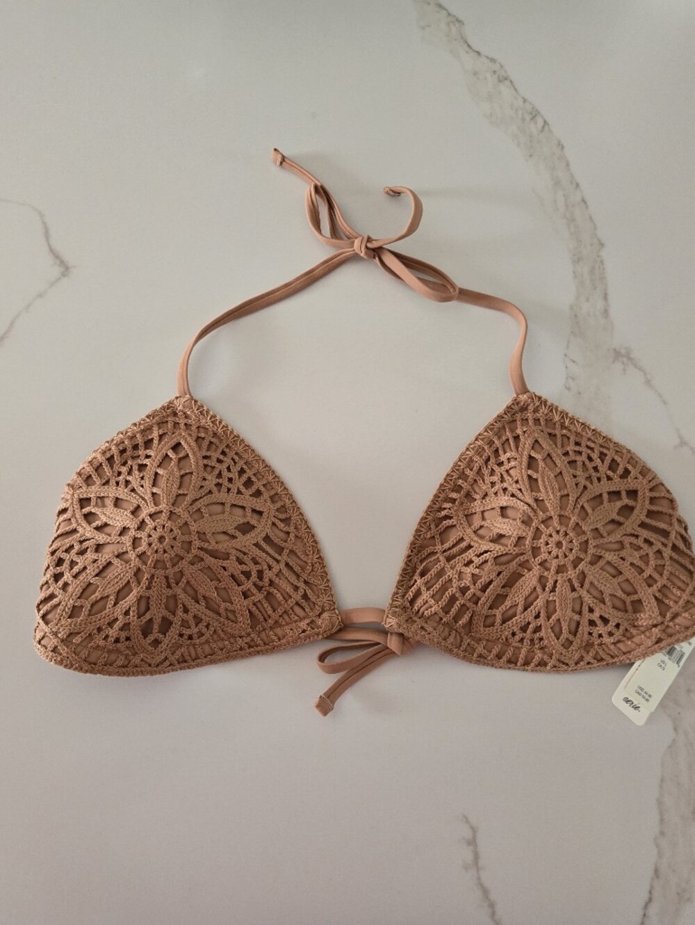NWT aerie Crochet Triangle Bikini Top